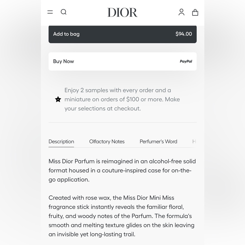 Dior- Miss Dior Mini Miss Parfum Solid Perfume - Picture 8 of 10
